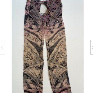 Emilio Pucci Silk Sheer Cover Up Pants Resort Wear NWT Size 4 US Beautiful Print